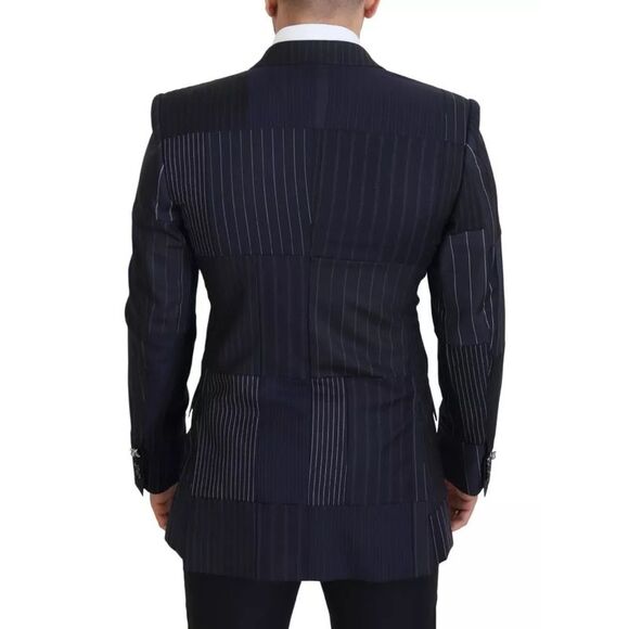 Dolce & Gabbana Blue Wool Patchwork Double Breasted Men's Blazer - Picture 5 of 6